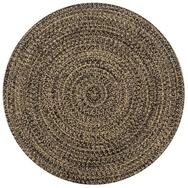 vidaXL Teppich Teppich Handgefertigt Jute Schwarz und Natur 120 cm, Runde