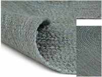 Teppich Teppich Handgefertigt Jute Rund 210 cm Olivgrün, vidaXL, Höhe: 0 mm