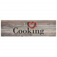 vidaXL Teppich, K&uuml;chenteppich Waschbar Cooking Grau 45x150 cm Samt