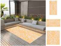 Teppich Teppich Terrasse Camping Outdoor draußen Vorzelt Orange und Weiß...
