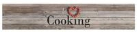 vidaXL Fu&szlig;matte 60 x 300 cm K&uuml;chenteppich Waschbar Cooking Grau 60x300 cm...