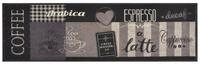 vidaXL Teppich, K&uuml;chenteppich Waschbar Coffee Schwarz 45x150 cm Samt
