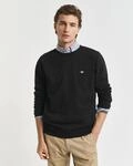 Sweatshirt GANT "REG SHIELD C-NECK SWEAT", Herren, Gr. S, schwarz, Obermaterial: 87%