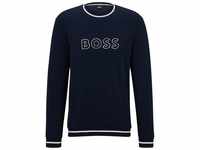 BOSS Sweater Contemporary Sweatshirt mit großem Markenlogo auf der Brust