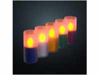 Hellum LED-Kerze Hellum LED-Kerzen-Set 5tlg. mit matten Gläsern innen