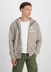 Hoodie ALPHA INDUSTRIES "Basic Zip Hoodie BL", Herren, Gr. S, beige (vintage sand),