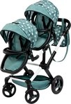 Bayer Puppen-Zwillingsbuggy Xeo Twin gr&uuml;n, mit Wickeltasche