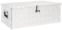 vidaXL Werkzeugbox Aufbewahrungsbox Silbern 90x47x33,5 cm Aluminium (1 St)