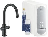 Grohe K&uuml;chenarmatur Blue Home Starter Kit, C-Auslauf, velvet black (31541KS0)