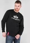 Sweatshirt ALPHA INDUSTRIES "Basic Sweater", Herren, Gr. S, schwarz, angeraute