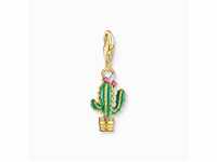 THOMAS SABO Charm-Einhänger Charm-Anhänger grüner Kaktus vergoldet