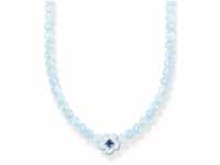 THOMAS SABO Choker Choker Blume mit blauen Perlen, KE2182-496-1-L42V, mit