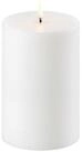 UYUNI Lighting LED-Kerze Echtwachs-Stumpenkerze Breit Nordic White Smooth 15,2...