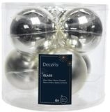 Kaemingk Christbaumschmuck, Weihnachtskugeln Glas 8cm 6 St&uuml;ck - Silber