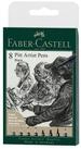 Faber-Castell Fineliner 8 Pitt Artist Pens Schwarz, Tuschestifte