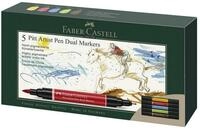 Faber-Castell K&uuml;nstlerstift Faber-Castell PAP Dual Marker Tuschestift - 5er...