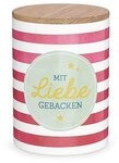 La Vida Vorratsdose Vorratsdose Pl&auml;tzchendose Weihnachten Mit Liebe Gebacken Rot
