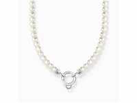 THOMAS SABO Silberkette Charm-Kette mit weißen Perlen Silber