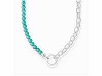 THOMAS SABO Silberkette Charm-Kette mit türkisen Beads und Kettengliedern...