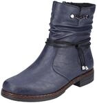 Winterstiefelette RIEKER, Damen, Gr. 36, blau, Lederimitat, Schuhe Winterstiefelette,