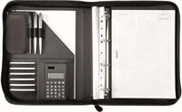 Alassio&reg; Schreibmappe Ringbuchmappe Porto A4 FineTouch Lederimitat schwarz