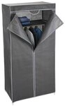 Spetebo Kleiderschrank Stoff Kleiderschrank grau - 160 x 75 cm (St&uuml;ck, 1-St.,