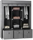 HOMCOM Stoffschrank Kleiderschrank mit Kleiderstangen und Schubladen (Faltbare