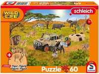 Schmidt Spiele Puzzle Wild Life, In der Sarvanne, 60 Teile, mit Add-on (eine
