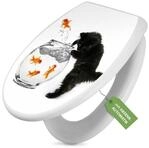 banjado WC-Sitz mit Absenkautomatik Motiv Katze Und Fisch (umweltfreundliches