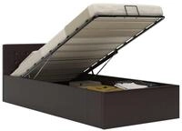 vidaXL Bettgestell 90 x 200 cm Stauraumbett Hydraulisch Grau Kunstleder 90x200...