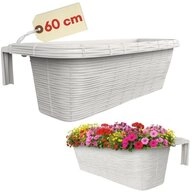 GarPet Balkonkasten Blumenkasten Balkon Balkonkasten mit Halterung Gel&auml;nderkasten 60