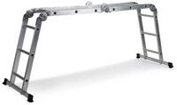 hjh OFFICE Trittleiter Klappleiter Solid W3 Aluminium (1 St, 1-St), Mehrzweckleiter