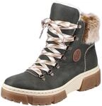 Winterboots RIEKER, Damen, Gr. 40, gr&uuml;n, Lederimitat, Textil, Schuhe Winterboots,