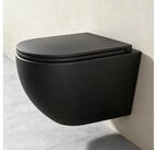doporro Tiefsp&uuml;l-WC Wand-WC H&auml;nge-WC Keramik Sp&uuml;lrandlos mit Softclose-Sitz