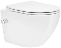 LuxeBath Tiefsp&uuml;l-WC Sp&uuml;lrandloses H&auml;nge WC Keramik mit WC-Sitz abnehmbar