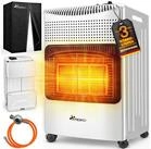 TRESKO Heizstrahler 4200 W Gasheizung + Abdeckung Gasheizer 3 Stufen Gasofen