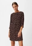 comma Minikleid Kleid Cr&ecirc;pe-Kleid mit Allover-Print