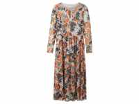 TOM TAILOR Abendkleid Midi Kleid mit Knopfdetail printed mesh dress (lang) 6310...