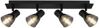 GLOBO LIGHTING Deckenstrahler CLAUDE, ohne Leuchtmittel, Deckenspot/schwarz/Glas