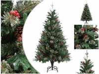 vidaXL Künstlicher Weihnachtsbaum Weihnachtsbaum mit Zapfen Grün 150 cm PVC &...