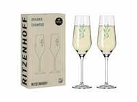 Ritzenhoff Champagnerglas 2er-Set Organix 001, Kristallglas, Made in Germany