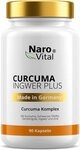 NaroVital Curcuma Ingwer Plus mit Kurkuma Extrakt, Piperin, Curcumin - 90 vegane