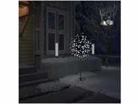 vidaXL Weihnachtsbaum 120 LEDs Kaltweißes Licht Kirschblüten 150 cm