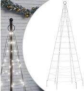 vidaXL K&uuml;nstlicher Weihnachtsbaum LED-Weihnachtsbaum 200 LEDs Kaltwei&szlig; 180 cm