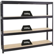 PROREGAL&reg; Schwerlastregal Robustes Steckregal Lastenregal DINO mit 4 stabilen