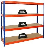 PROREGAL&reg; Schwerlastregal Robustes Steckregal Lastenregal DINO mit 4 stabilen