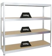 PROREGAL&reg; Schwerlastregal Robustes Steckregal Lastenregal DINO mit 4 stabilen