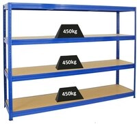 PROREGAL&reg; Schwerlastregal Robustes Steckregal Lastenregal DINO mit 4 stabilen