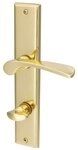 Alpertec Dr&uuml;ckergarnitur Alpertec WC-Langschildgarnitur Nelson Messing gold