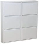 ebuy24 Schuhschrank Pisa Schuhschrank mit 6 Klappen/ T&uuml;ren in Metall w